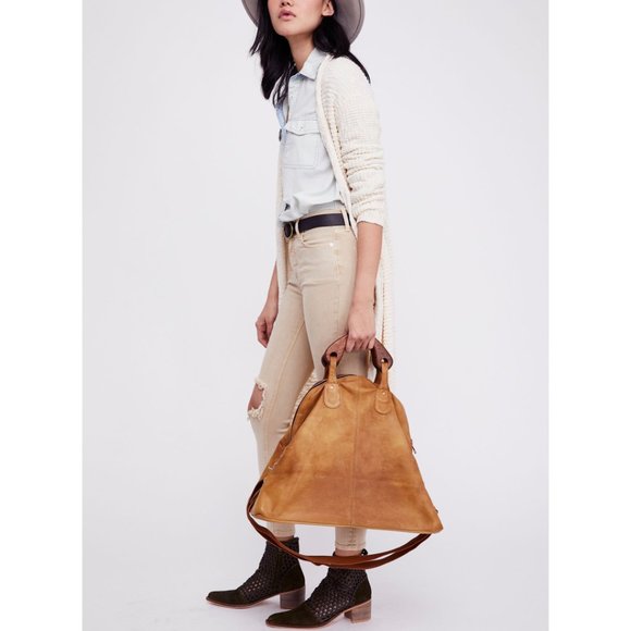 NWT Free People Willow Vintage Tote Bag / Tan - Picture 3 of 3